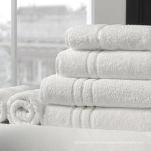 Toalla de baño blanca del dobby del bordado de la buena calidad del hotel de la buena calidad del algodón 100%